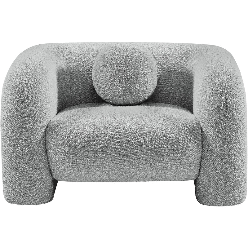 Meridian Emory Grey Boucle Fabric Chair IMAGE 4