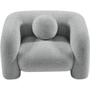 Meridian Emory Grey Boucle Fabric Chair IMAGE 5