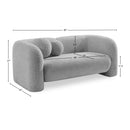 Meridian Emory Grey Boucle Fabric Loveseat IMAGE 17