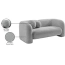 Meridian Emory Grey Boucle Fabric Loveseat IMAGE 18
