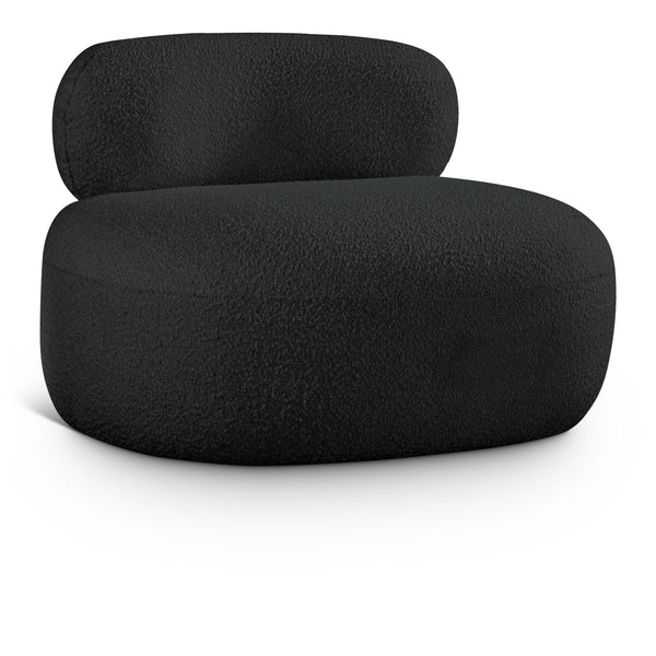Meridian Venti Black Boucle Fabric Chair IMAGE 1