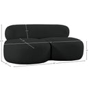 Meridian Venti Black Boucle Fabric Loveseat IMAGE 19