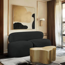 Meridian Venti Black Boucle Fabric Loveseat IMAGE 2