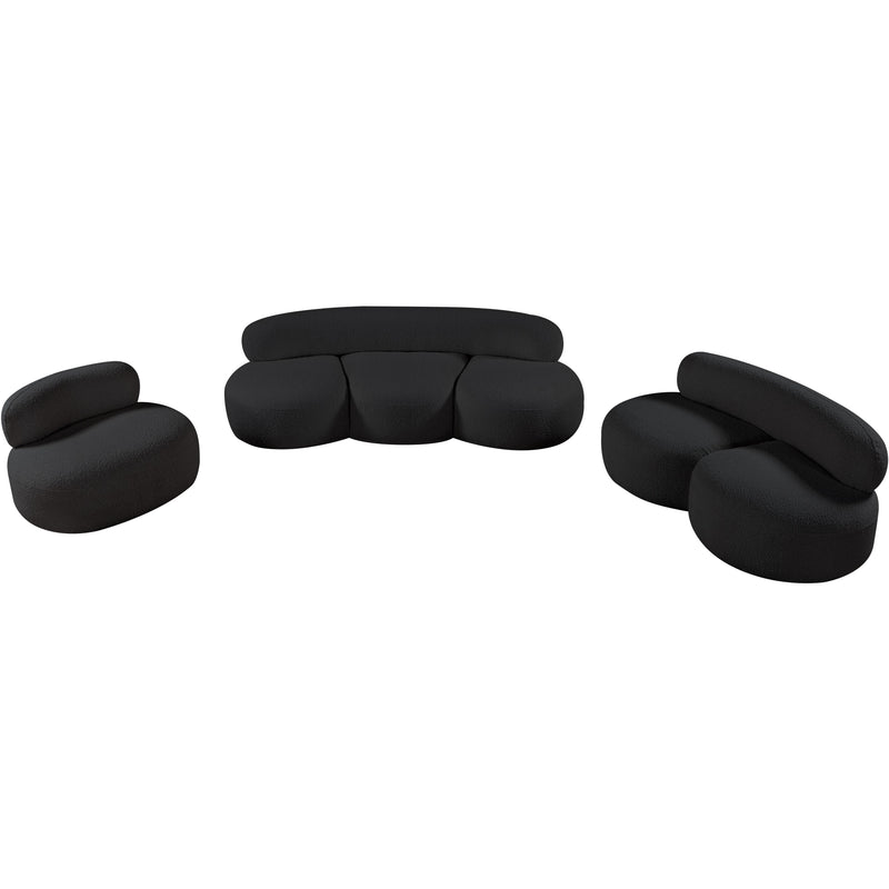 Meridian Venti Black Boucle Fabric Sofa IMAGE 18