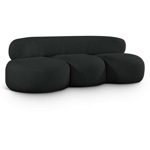 Meridian Venti Black Boucle Fabric Sofa IMAGE 1