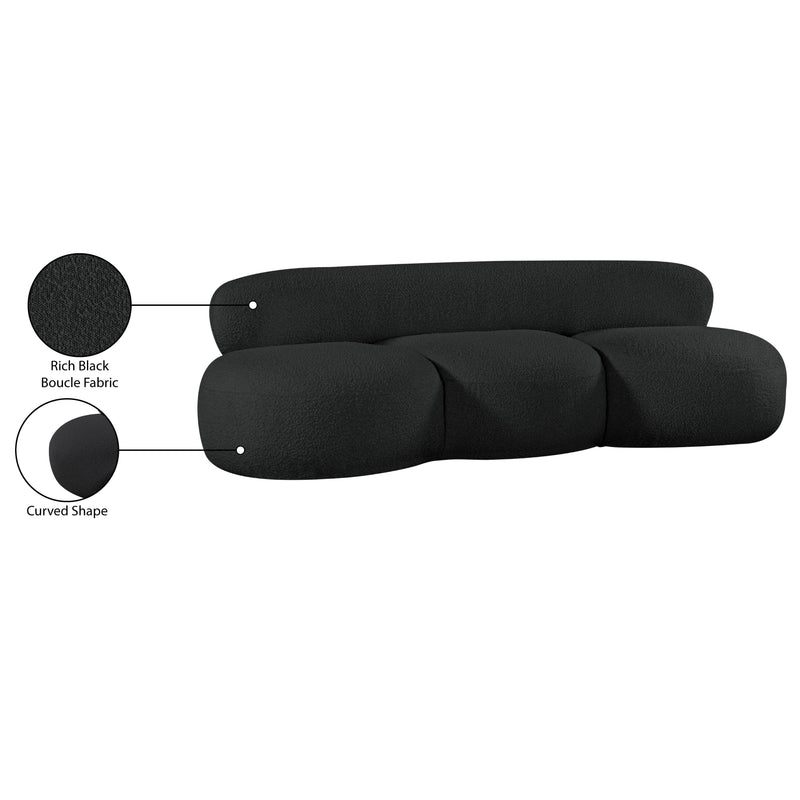 Meridian Venti Black Boucle Fabric Sofa IMAGE 20