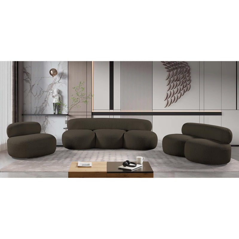 Meridian Venti Brown Boucle Fabric Chair IMAGE 17