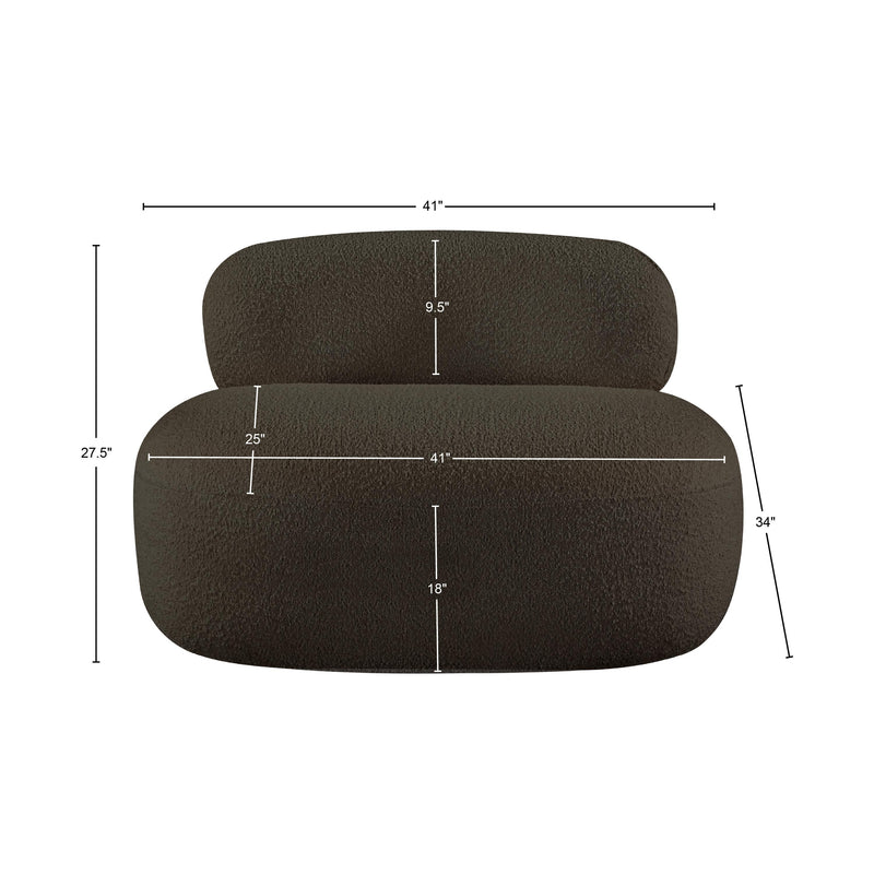 Meridian Venti Brown Boucle Fabric Chair IMAGE 19