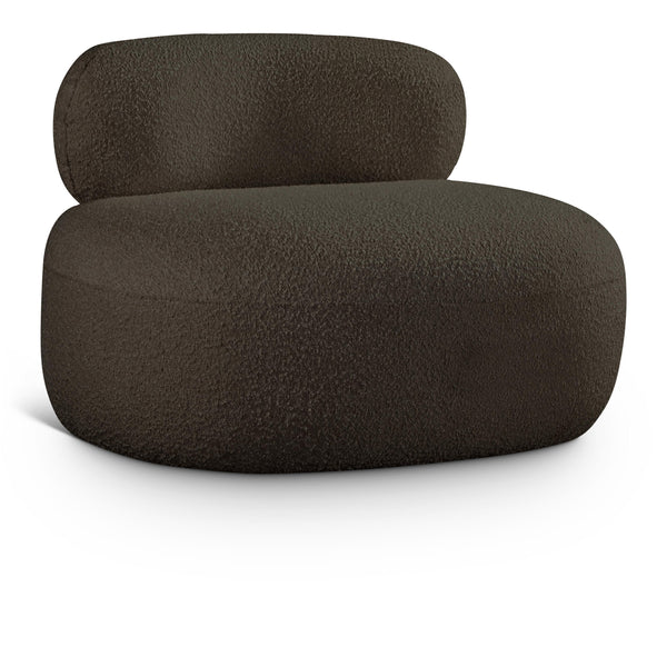 Meridian Venti Brown Boucle Fabric Chair IMAGE 1