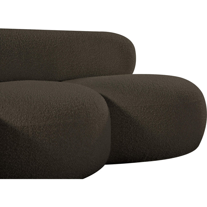 Meridian Venti Brown Boucle Fabric Loveseat IMAGE 9