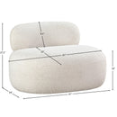 Meridian Venti Cream Boucle Fabric Chair IMAGE 19