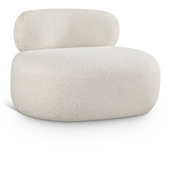 Meridian Venti Cream Boucle Fabric Chair IMAGE 1
