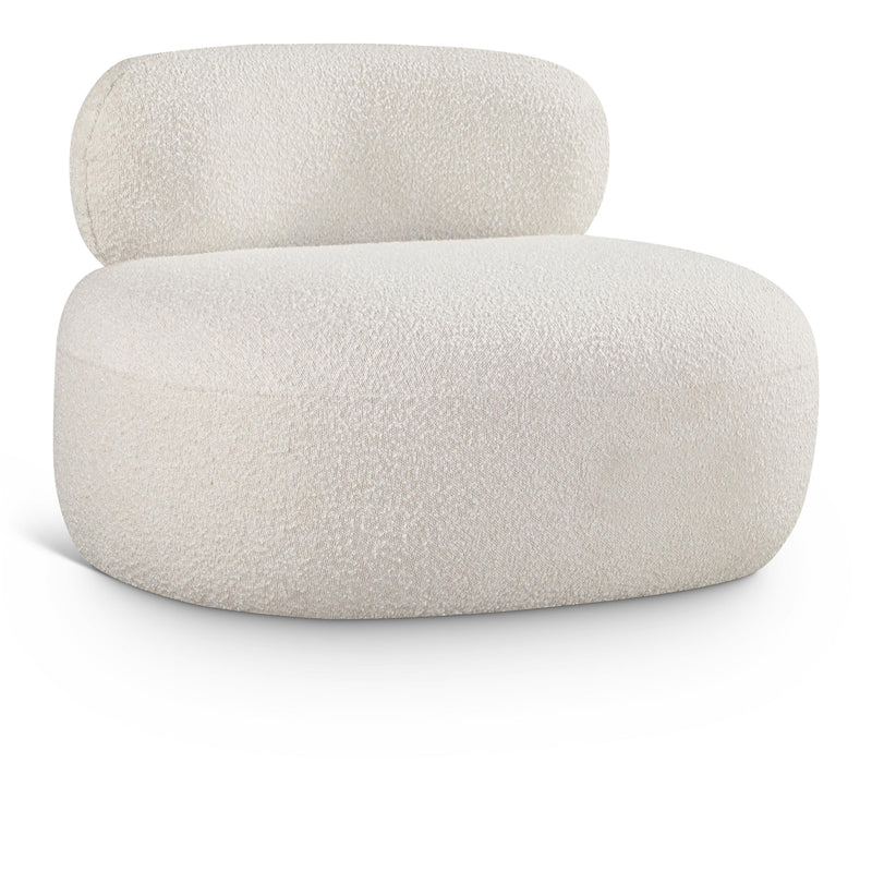 Meridian Venti Cream Boucle Fabric Chair IMAGE 1