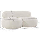 Meridian Venti Cream Boucle Fabric Loveseat IMAGE 19