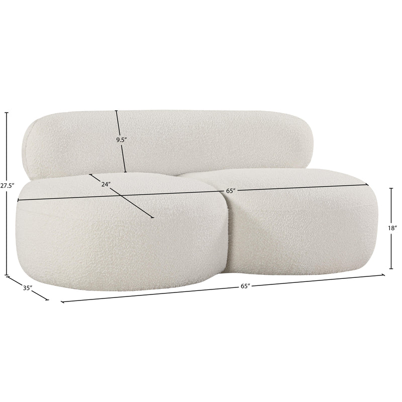 Meridian Venti Cream Boucle Fabric Loveseat IMAGE 19