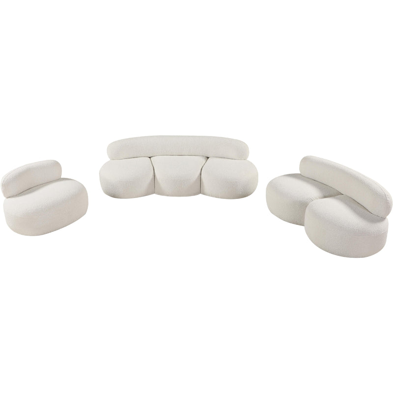 Meridian Venti Cream Boucle Fabric Sofa IMAGE 18
