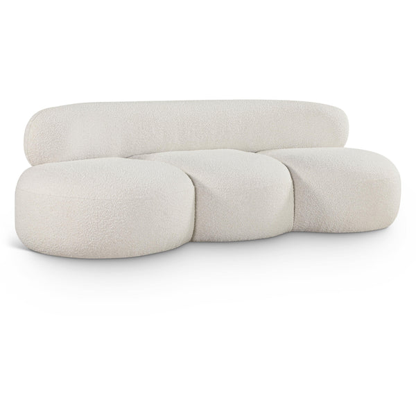 Meridian Venti Cream Boucle Fabric Sofa IMAGE 1