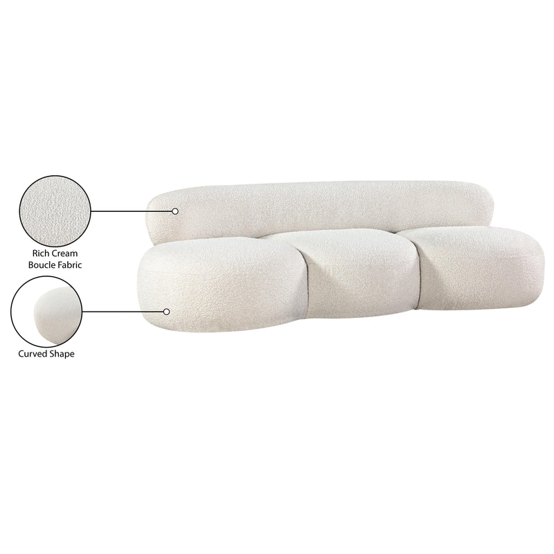 Meridian Venti Cream Boucle Fabric Sofa IMAGE 20