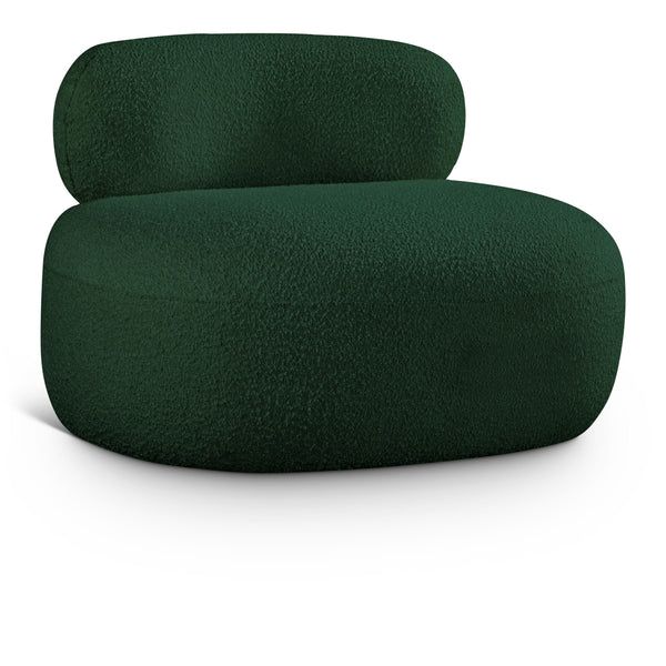 Meridian Venti Green Boucle Fabric Chair IMAGE 1