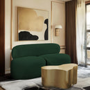 Meridian Venti Green Boucle Fabric Loveseat IMAGE 2