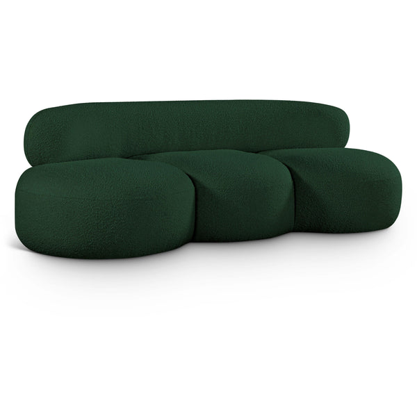 Meridian Venti Green Boucle Fabric Sofa IMAGE 1