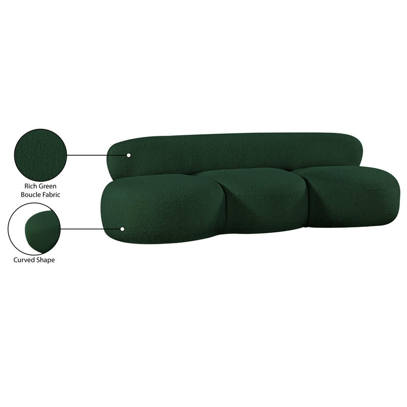 Meridian Venti Green Boucle Fabric Sofa IMAGE 20