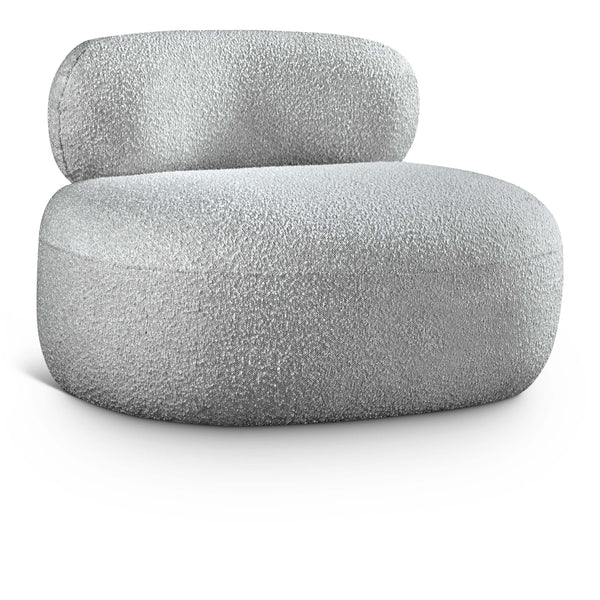 Meridian Venti Grey Boucle Fabric Chair IMAGE 1