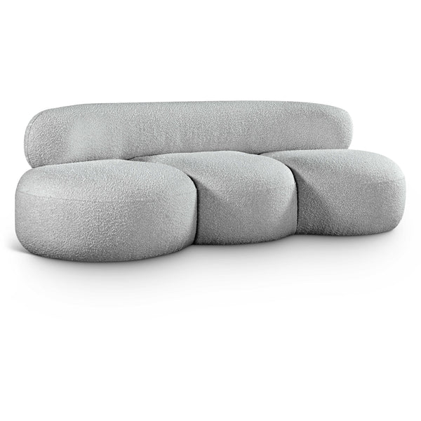 Meridian Venti Grey Boucle Fabric Sofa IMAGE 1