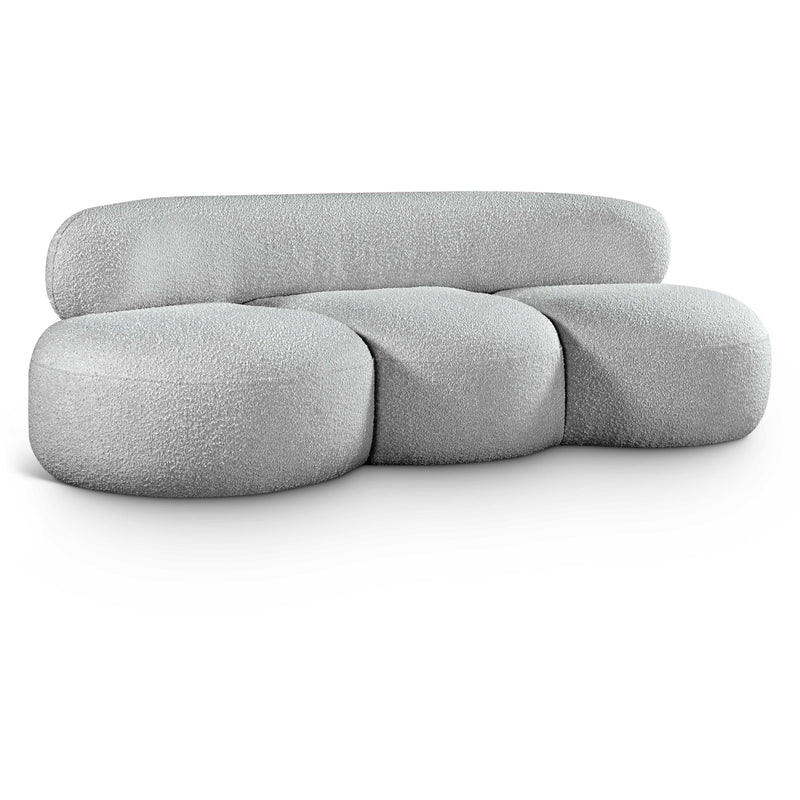 Meridian Venti Grey Boucle Fabric Sofa IMAGE 1