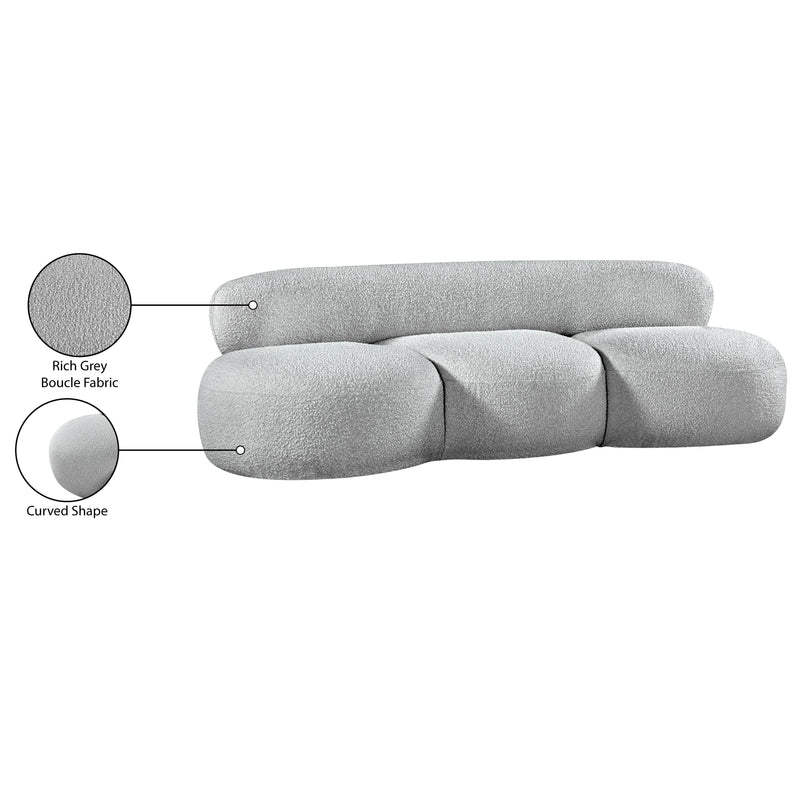 Meridian Venti Grey Boucle Fabric Sofa IMAGE 20