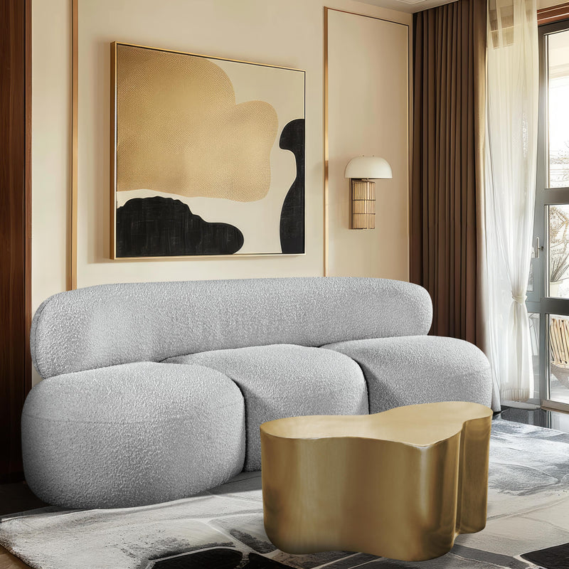 Meridian Venti Grey Boucle Fabric Sofa IMAGE 2
