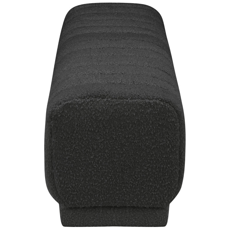 Meridian Heathrow Black Boucle Fabric Ottoman/Bench IMAGE 4