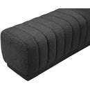 Meridian Heathrow Black Boucle Fabric Ottoman/Bench IMAGE 5