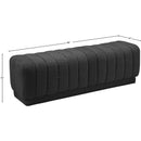 Meridian Heathrow Black Boucle Fabric Ottoman/Bench IMAGE 6