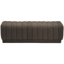Meridian Heathrow Brown Boucle Fabric Ottoman/Bench IMAGE 3