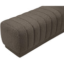 Meridian Heathrow Brown Boucle Fabric Ottoman/Bench IMAGE 5