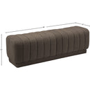 Meridian Heathrow Brown Boucle Fabric Ottoman/Bench IMAGE 6