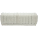 Meridian Heathrow Cream Boucle Fabric Ottoman/Bench IMAGE 3