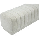 Meridian Heathrow Cream Boucle Fabric Ottoman/Bench IMAGE 5