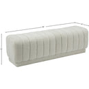 Meridian Heathrow Cream Boucle Fabric Ottoman/Bench IMAGE 6