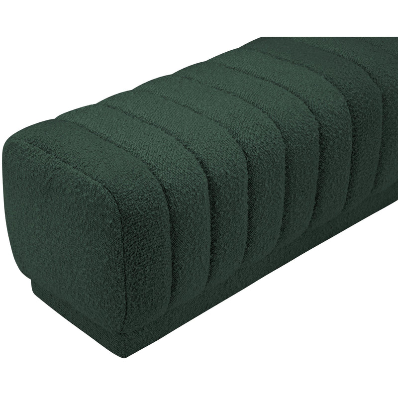 Meridian Heathrow Green Boucle Fabric Ottoman/Bench IMAGE 5