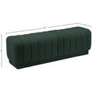 Meridian Heathrow Green Boucle Fabric Ottoman/Bench IMAGE 6