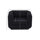 Meridian Kimora Black Linen Textured Fabric Chair IMAGE 10