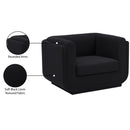 Meridian Kimora Black Linen Textured Fabric Chair IMAGE 11