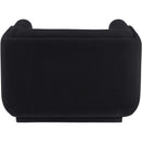 Meridian Kimora Black Linen Textured Fabric Chair IMAGE 3