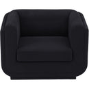 Meridian Kimora Black Linen Textured Fabric Chair IMAGE 5
