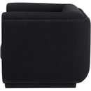 Meridian Kimora Black Linen Textured Fabric Chair IMAGE 6