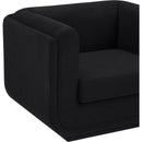 Meridian Kimora Black Linen Textured Fabric Chair IMAGE 7