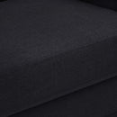 Meridian Kimora Black Linen Textured Fabric Chair IMAGE 8