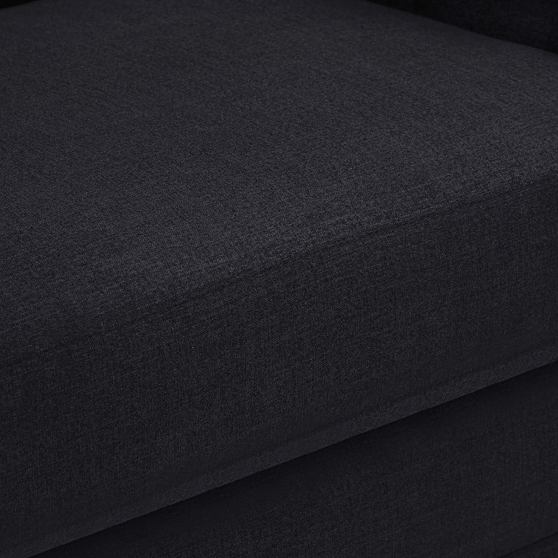 Meridian Kimora Black Linen Textured Fabric Chair IMAGE 8
